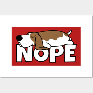 Basset Hound Lazy Dog Nope Posters and Art